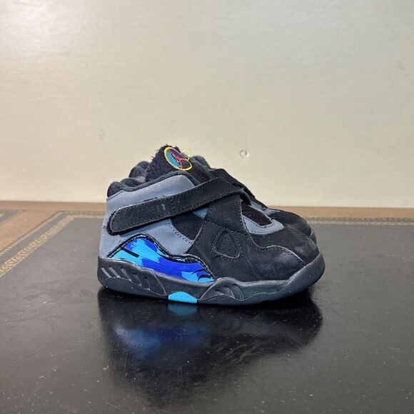 Nike Air Jordan 8 Retro Aqua Black Purple Teal 305360-025 Td Toddler Size 7C - Picture 1 of 5